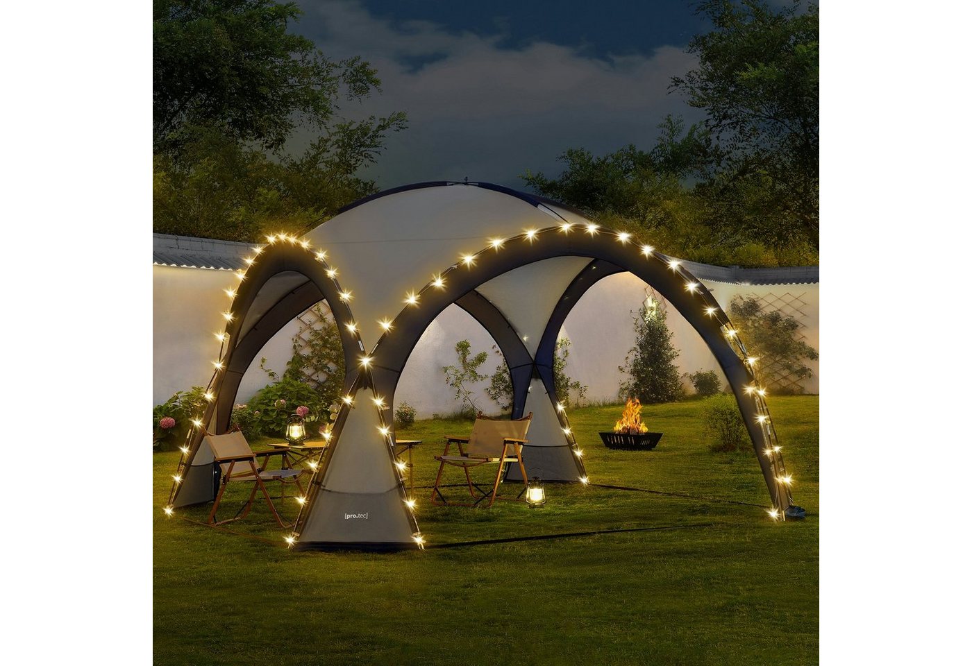 pro.tec Pavillon, »Grästorp« LED Partyzelt 3,45 x 3,45 x2,47 m Blau von pro.tec