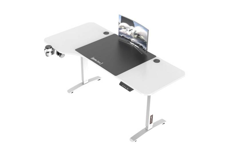 pro.tec Schreibtisch, »Oxnard« Höhenverstellbarer Schreibtisch 160x75cm Weiß von pro.tec