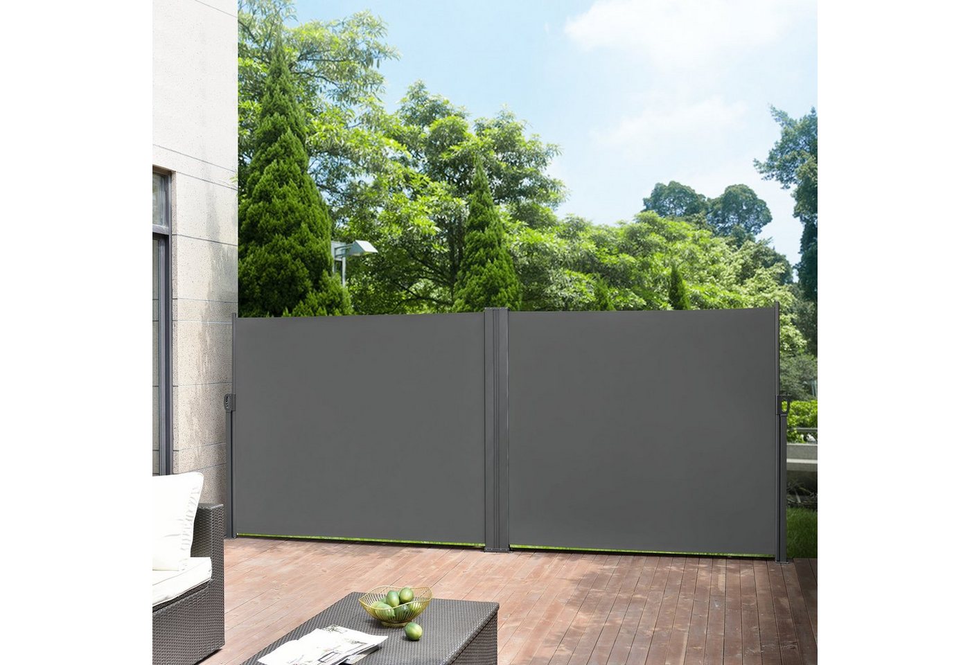 pro.tec Seitenarmmarkise Alcazaba Doppelmarkise 160x600 cm grau von pro.tec