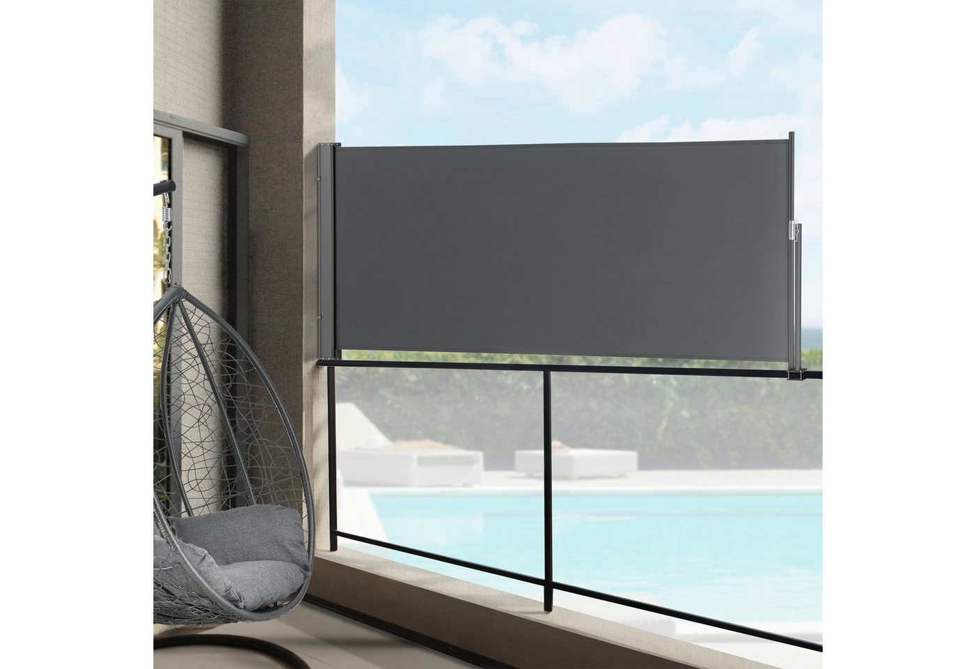 pro.tec Seitenmarkise »Arrentela« Sichtschutz 300 x 120 cm Grau von pro.tec