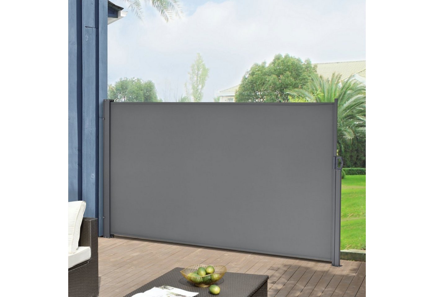 pro.tec Seitenmarkise »Arrentela« Sichtschutz 300 x 160 cm Mittelgrau von pro.tec