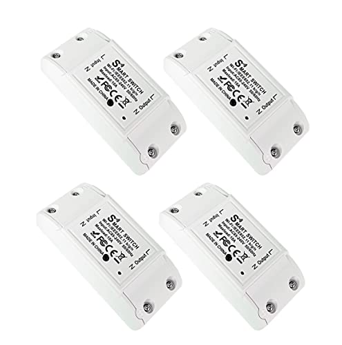 proAMEDEN WiFi Smart Switch 220V Smart Switch WiFi Smart Switch App Tuya/Smart Life Kompatibel mit Alexa und Google Home (WIFI 10A) (4, Weiß) von proAMEDEN