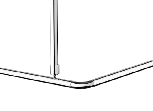 3er ALU WINKELSTANGE BARRIEREFREI DUSCHVORHANGSTANGE WEISS CHROM SCHWARZ SILBER MATT 90x90 80x80-4 Farben zur Wahl! Bequemes durchschieben des Vorhangs ! (Chrom) von probath