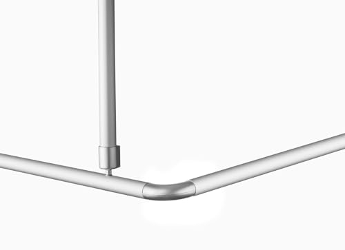 3er ALU WINKELSTANGE BARRIEREFREI DUSCHVORHANGSTANGE WEISS CHROM SCHWARZ SILBER MATT 90x90 80x80-4 Farben zur Wahl! Bequemes durchschieben des Vorhangs ! (Silber matt) von probath