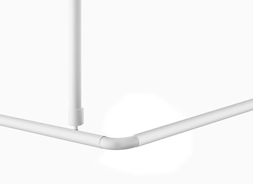 3er ALU WINKELSTANGE BARRIEREFREI DUSCHVORHANGSTANGE WEISS CHROM SCHWARZ SILBER MATT 90x90 80x80-4 Farben zur Wahl! Bequemes durchschieben des Vorhangs ! (Weiss) von probath