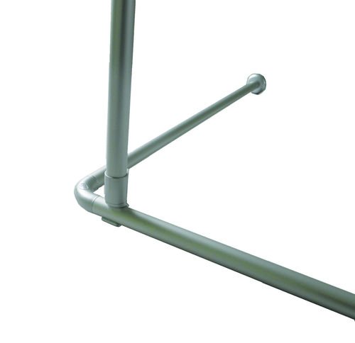 ALU DECKENHALTERUNG EXTRA LANG 120 cm - BASIC! FÜR WINKELSTANGE DUSCHVORHANGSTANGE (silber matt) von probath