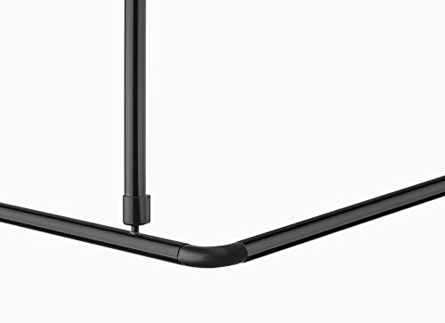 ALU DECKENHALTERUNG EXTRA LANG 120cm! FÜR WINKELSTANGE DUSCHSTANGE DUSCHVORHANGSTANGE BARRIEREFREI! UNDERSEILING OF CORNER ROD! (schwarz) von probath