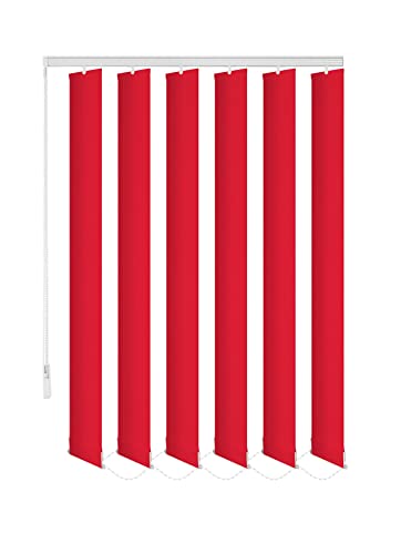 ERSATZLAMELLEN 8 FARBEN 250 CM LANG INDIVIDUELL KÜRZBAR AUSTAUSCHLAMELLEN LAMELLENVORHANG (Rot, 5er Set) von probath