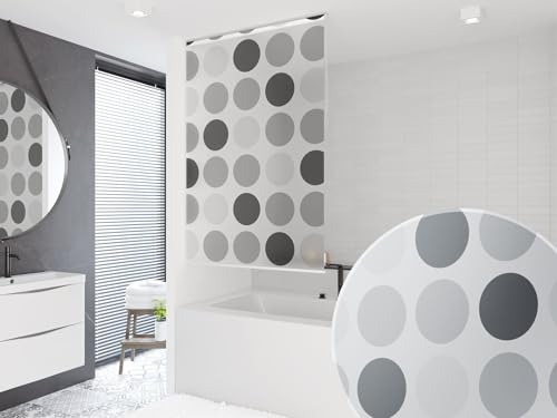 probath Basic DUSCHROLLO 14 Motive UND 13 Breiten ZUR Wahl DUSCHVORHANG SCHWARZ GRÜN Weiss TRANSPARENT BLAU HELLGRAU (Retro Grau, 160x240 cm) von probath