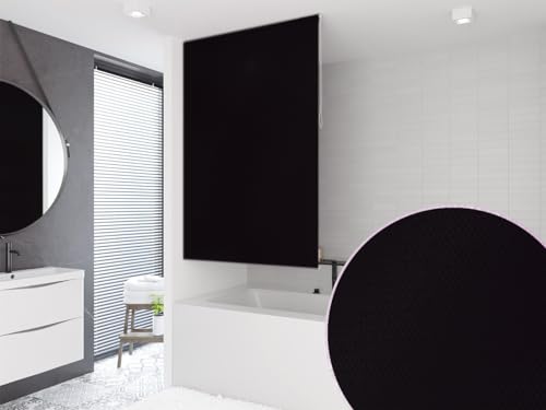 probath Basic DUSCHROLLO PEVA 100x240 cm Uni SCHWARZ! Shower Rollo Curtain! von probath