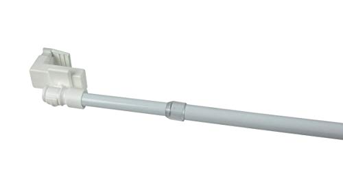 Klemmstange für Scheibengardinen, Scheiben-Gardinenstange mit Klemmträger, 55-85 cm ausziehbar, Ø 12 mm, weiss von prodecoshop