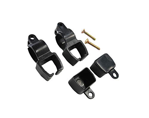 prodecoshop 2 Halter + 2 Kappen für U-Schienen, Universal U-Schienenhalter und Endkappen, schwarz von prodecoshop