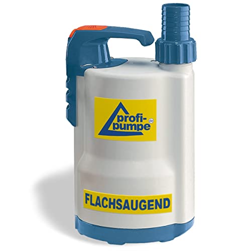 Flachsaugende Schmutzwasser Tauchpumpe DRAINAGEPUMPE FÄKALIENPUMPE TROPFKÖRPERPUMPE DRAIN-TOP-2-370 als Gartenpumpe zum Bewässern/Entwässern Regenfasspumpe, EU-Qualitätprodukt von profi-pumpe.de