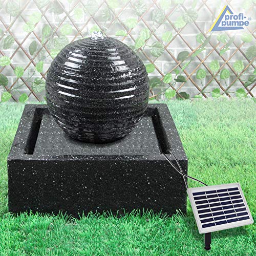 Gartenbrunnen Solarbrunnen Brunnen Vogelbad Wasserfall, Gartendeko mit Pumpe, Wasserspiel für Garten Terrasse, Balkon, Sehr Dekorativ, Led-Licht-Gartenleuchte (MODERN-2) von profi-pumpe.de