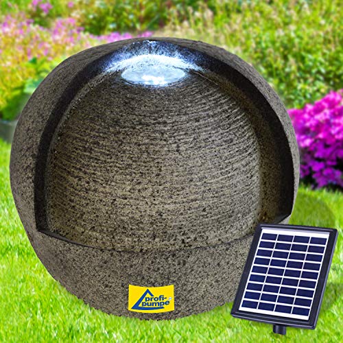 Solar Gartenbrunnen Brunnen Solarbrunnen Zierbrunnen Wasserfall Gartenleuchte Teichpumpe für Terrasse, Balkon, mit Pumpen, mit Liion-Akku & Led-Licht (Lebens-Quelle) von profi-pumpe.de