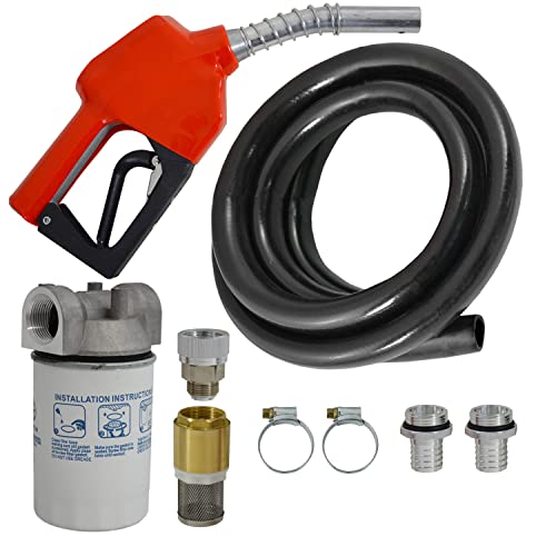Zapfpistolen Set-für Dieselpumpe Biodiesel Heizölpumpe Ölpumpe Kraftstoffpumpe - Diesel Zubehör Paket mit Gummi-Schlauch, Diesel-Filter und Automatik-Pistole mit Rückschlagventil (Zubehör-Set 3) von profi-pumpe.de