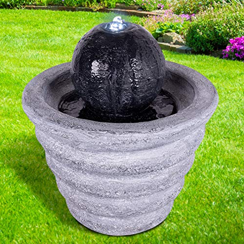 profi-pumpe.de Gartenbrunnen Brunnen Zierbrunnen Zimmerbrunnen Springbrunnen Brunnen mit LED-Licht 230V Wasserfall Wasserspiel für Garten, Gartenteich, Terrasse, Balkon Sehr Dekorativ von profi-pumpe.de