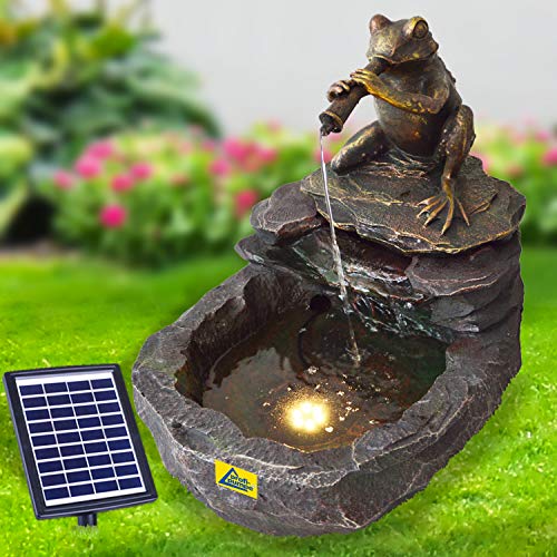 profi-pumpe.de Solar Gartenbrunnen Brunnen Solarbrunnen Zierbrunnen Wasserfall Gartenleuchte Teichpumpe für Terrasse, Balkon, mit Pumpen, mit Liion-Akku von profi-pumpe.de