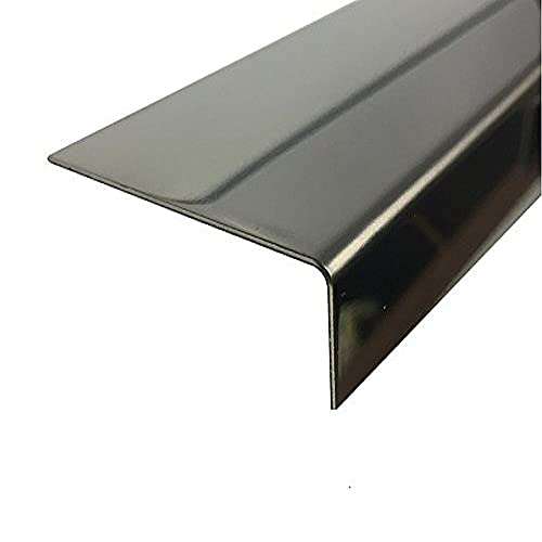 Eckschutzschiene Edelstahl Spiegel Treppenleiste 1000 mm VA 1.4016 Kantenschutz 0,8mm (10 x 40 x 0,8 mm) von profile-metall.de