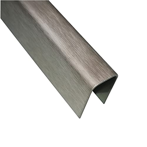 U-Winkel V2A U-Profil 1 Meter U Blech 0,8 mm stark (K240 geschliffen, 20x20x20 mm) von Boppon