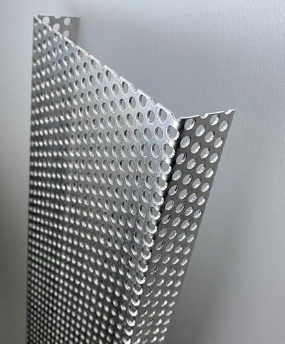 Abdeckprofil Alu Lochblech, 1000mm U-Profil Dekor außen 20x150x20 mm Schenkelinnenmaß aus Alu Lochblech Rv 5-8 natur, 1,5mm stark U Profil RV5/8,Lochblech U-Winkel, von profile-metall