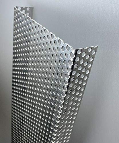 Abdeckprofil Alu Lochblech, 1500mm U-Profil Dekor außen 20x120x20 mm Schenkelinnenmaß aus Alu Lochblech Rv 5-8 natur, 1,5mm stark U Profil RV5/8,Lochblech U-Winkel, von profile-metall