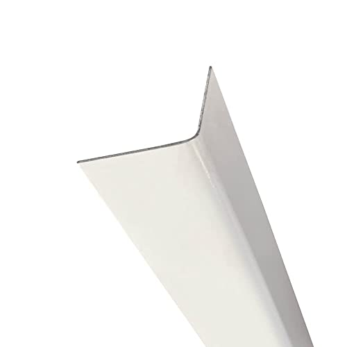 Aluminium Winkel Weiß pulverbeschichtet RAL 9016 Kantenschutz Eckwinkel mit weißer Oberfläche Aluleisten 2 Meter lang 1,5 Millimeter stark (30 x 30 mm) von profile-metall