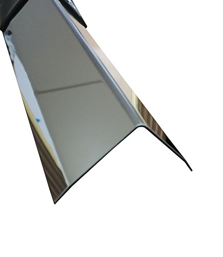 Edelstahl Eckschutzschiene 2m - Premium 3-Fach gekanteter Kantenschutz | Winkelprofil | Spiegelpoliert (50x50x0,8 mm, Spiegel Effekt) von profile-metall