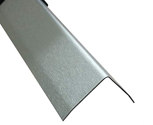 Edelstahl Winkel 3-fach gekantet 150 cm Kantenschutz Metall V2A Eckleiste (K240 geschiffen, 35x35x0,8 mm) von profile-metall