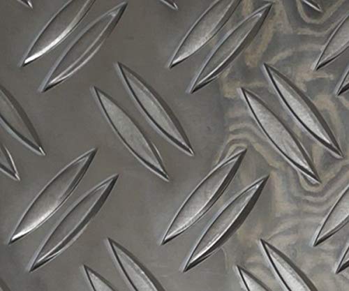 Riffelblech Streifen, Alu Riffelblech Duett 2,5/4,0 mm stark, Blechstreifen, 1000 x 45 mm Warzenblech Alu,Blech entgratet von profile-metall
