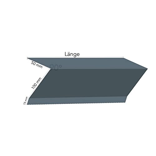 profile-metall Ortgangblech Anthrazit/Natur Ortgangwinkel Alu Winkel Dachblech 2 Meter (165 mm, Alu Anthrazit) von profile-metall