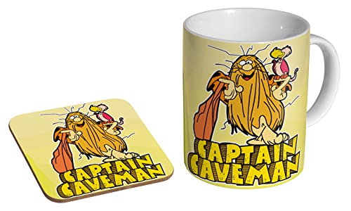 Captain Caveman Kaffeetasse mit Untersetzer, Keramik, Geschenkset von profiles