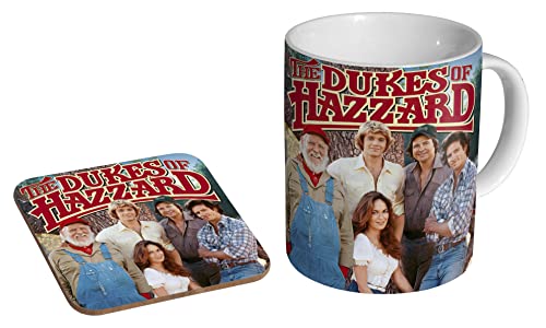 Dukes of Hazzard Cast Kaffeetasse und Untersetzer, Keramik, Geschenkset von profiles