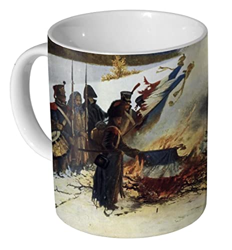 Napoleon Burning of The Eagles 1812 Russland Kaffeetasse aus Keramik von profiles