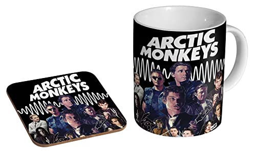 Profiles Arctic Monkeys Collage – Keramik-Kaffeetasse + Untersetzer, Geschenkset von profiles