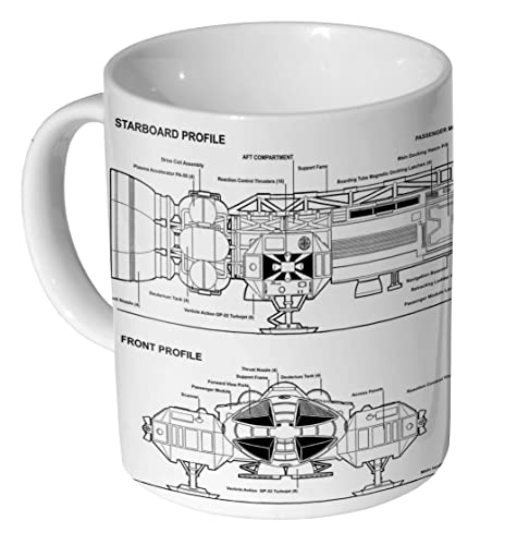 Profiles Space 1999 Eagle One Schematics, Keramik-Kaffeetasse/-tasse von profiles