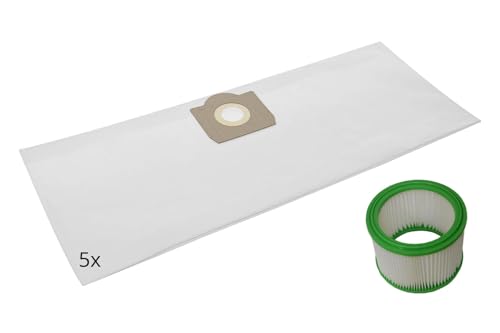 5x Staubsaugerbeutel für Bosch GAS 12-25 + Faltenfilter von profilters