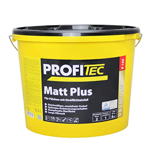 ProfiTec P144 Mattplus Profi Wandfarbe Innenfarbe matt 12.5 Liter, weiß, 12.5 l (1er Pack) von profitec