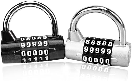 Profiwoab Combination Lock 2 Stücke Vorhängeschloss, Zahlenschloss Koffer, Zahlenschlösser, Kombinationsschloss, rücksetzbaren für Schule, Gym, Case, Toolbox, Zaun, Kabinet, usw. von profiwoab