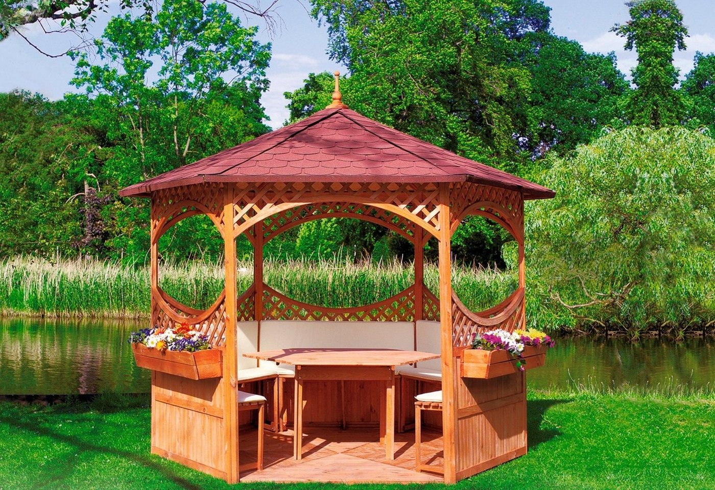 promadino Garten-Essgruppe, für Pavillon Palma, BxTxH: 132x116x72 cm promadino Garten-Essgruppe, für Pavillon Palma, BxTxH: 132x116x72 cm von promadino