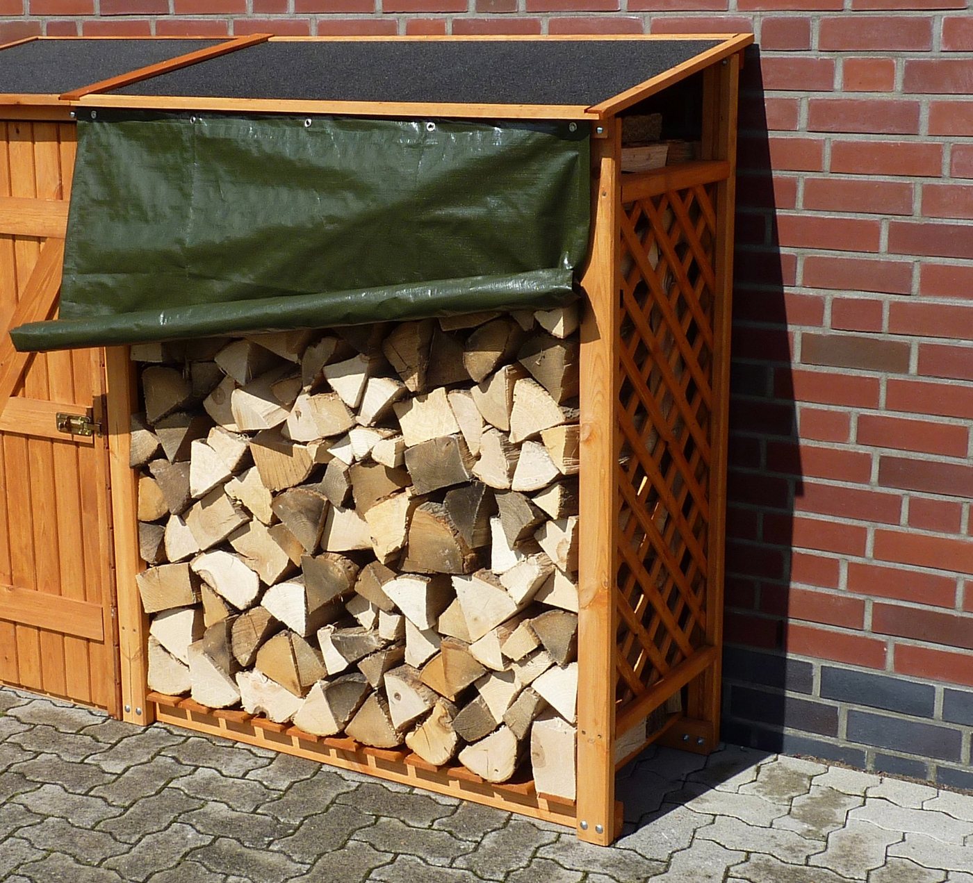 promadino Kaminholzregal-Erweiterung, BxTxH:119,5x68x148 cm, mit Wetterschutz promadino Kaminholzregal-Erweiterung, BxTxH:119,5x68x148 cm, mit Wetterschutz von promadino