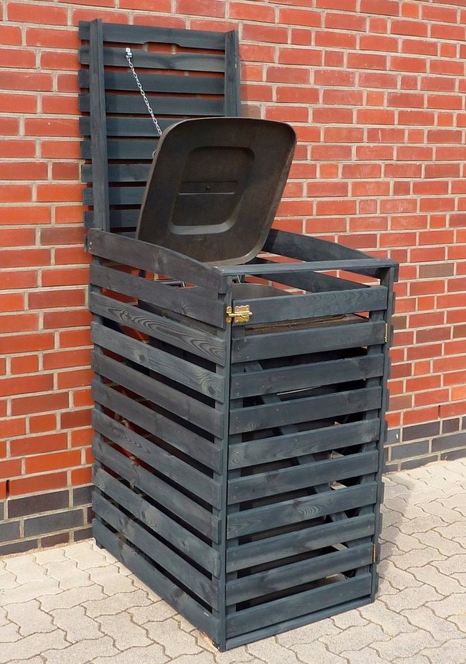 promadino Mülltonnenbox, für 1x120 l aus Holz, BxTxH: 68x63x111 cm von promadino