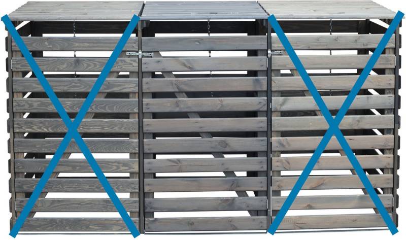 promadino Mülltonnenbox Vario III, besonders robust aus zertifiziertem Kiefernholz gefertigt von promadino