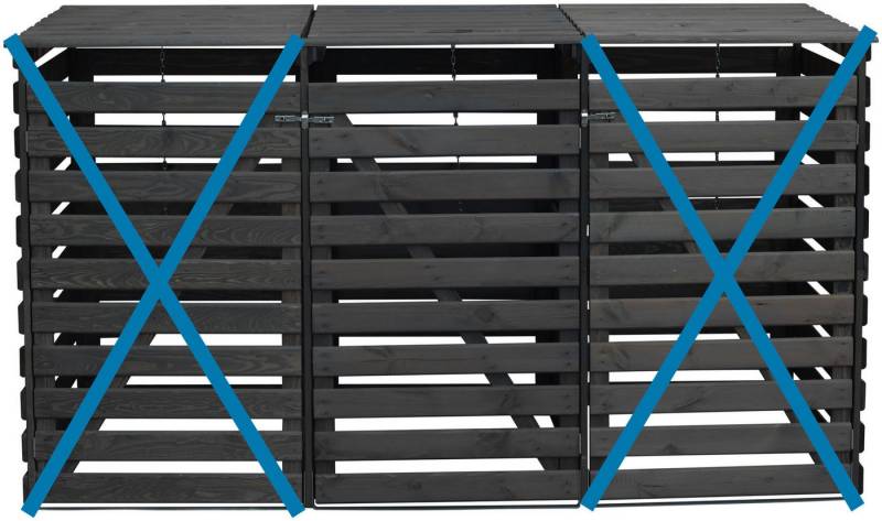 promadino Mülltonnenbox Vario V Erweiterung, besonders robust aus zertifiziertem Kiefernholz gefertigt von promadino