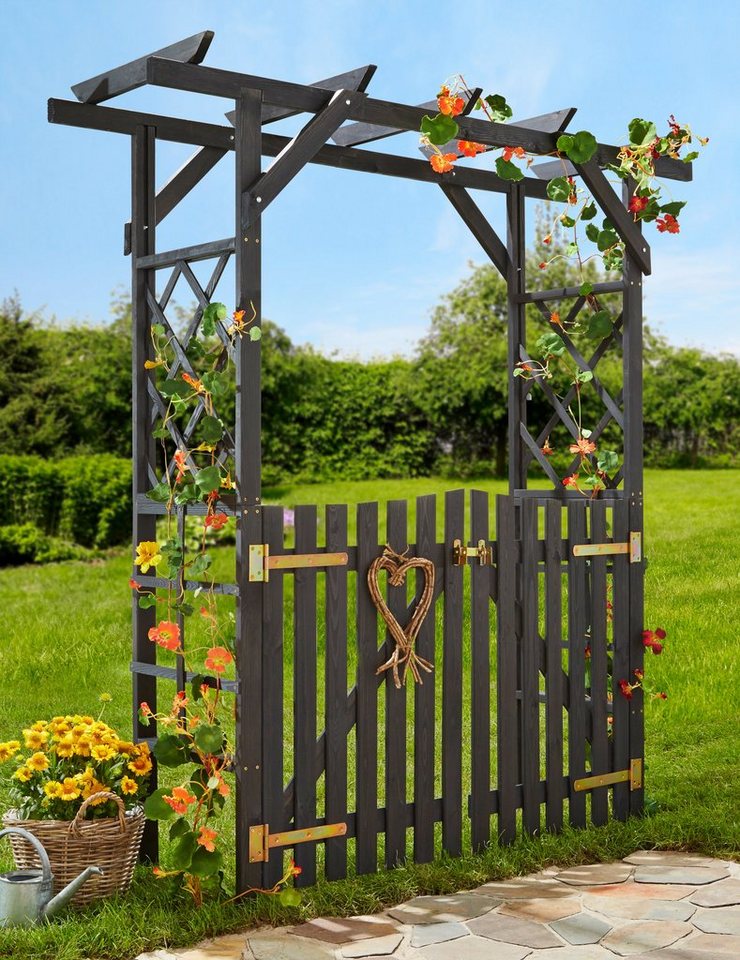 promadino Rosenbogen Pergola Ben Set, BxTxH: 200x65x208 cm, mit Türen, anthrazit von promadino