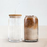 Monstera Eiskaffeeglas Tasse Mit Deckel Und Stroh, Geätze Kaffeetasse Geschenk Für Sie, Gravierte Eisige Kaffeetasse, Bierdose Glas Glas Frauen von promenadefield