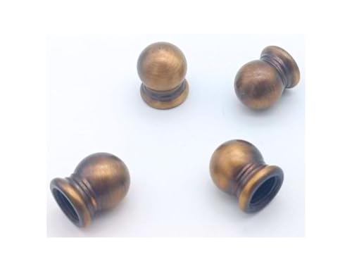 Set 4 Endkappen aus Messing 20 mm x 2,8 mm M10 x 1 für Leuchten und Kronleuchter Farbe (Bronze) von prometeo electronics