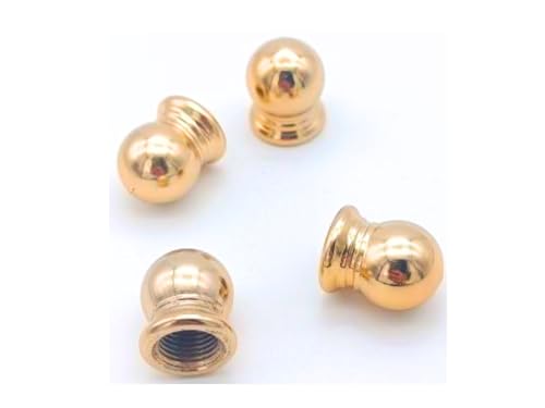 Set 4 Endkappen aus Messing 20 mm x 2,8 mm M10 x 1 für Leuchten und Kronleuchter Farbe (Gold glänzend) von prometeo electronics
