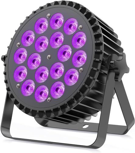 200W LED Par RGBWA+UV 6 in 1 Bühnenlicht Strahler, 18 LED Par Scheinwerfer Aluminiumschale mit D MX 7/10CH und Strobe, Discolicht Partylicht für Bar Party Hochzeit Weihnachten Halloween von propulsion Life