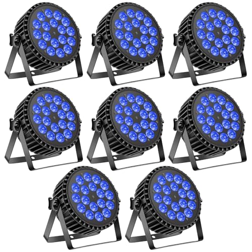 8pcs LED Par Strahler 200W Scheinwerfer 18 Bühnenlicht, RGBW DMX512 Discolicht Partylicht Sound/Master Slave DJ Licht für Party, Konzert, Halloween, Weihnachten, Hochzeit von propulsion Life